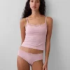 Caraco avec soutien-gorge intégré en coton stretch bio, bordé de dentelle