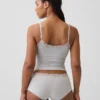 Caraco avec soutien-gorge intégré en coton stretch bio, bordé de dentelle