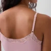 Caraco avec soutien-gorge intégré en coton stretch bio, bordé de dentelle