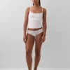 Caraco avec soutien-gorge intégré en coton stretch bio, bordé de dentelle