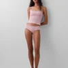 Caraco avec soutien-gorge intégré en coton stretch bio, bordé de dentelle
