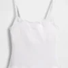 Caraco avec soutien-gorge intégré en coton stretch bio, bordé de dentelle