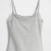 Caraco avec soutien-gorge intégré en coton stretch bio, bordé de dentelle