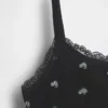 Caraco pour enfant en maille gaufrée avec bordure en dentelle