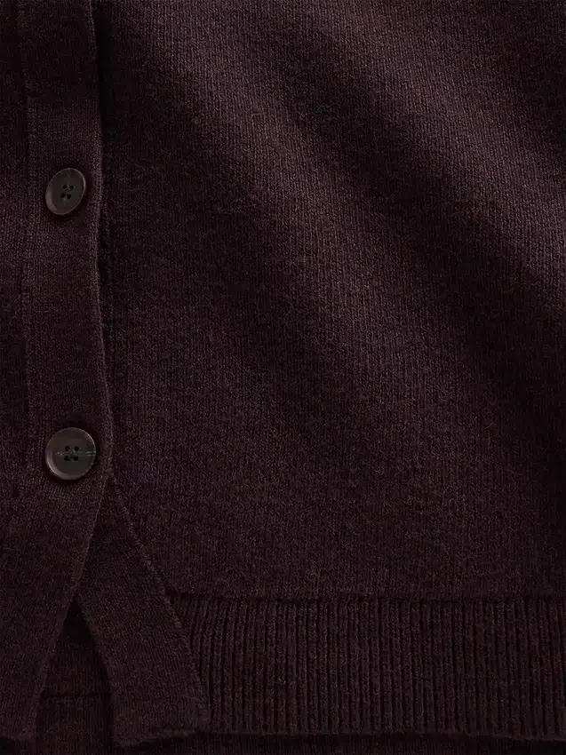 Cardigan ample à col en V en mélange de coton