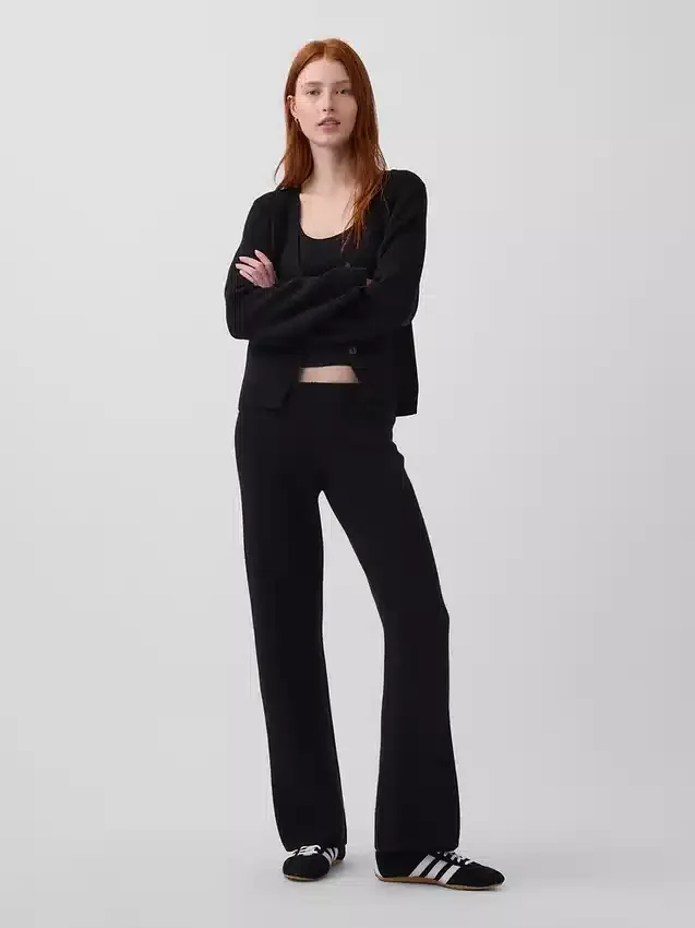 Cardigan ample à col en V en mélange de coton