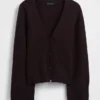 Cardigan ample à col en V en mélange de coton