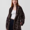 Cardigan châle à franges en mélange de coton