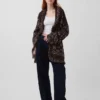 Cardigan châle à franges en mélange de coton