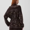 Cardigan châle à franges en mélange de coton
