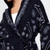 Cardigan châle à franges en mélange de coton