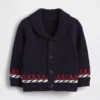 Cardigan châle pour bébé sur le thème nautique
