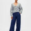 Cardigan court en mélange de coton