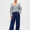 Cardigan court en mélange de coton