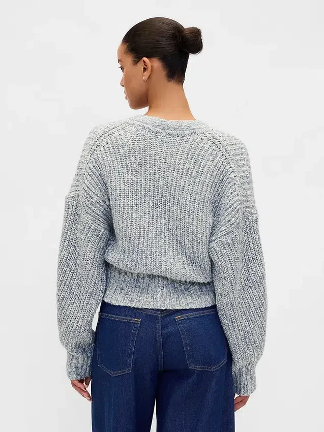Cardigan court en mélange de coton