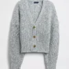 Cardigan court en mélange de coton