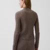 Cardigan court zippé CashSoft en maille torsadée