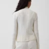 Cardigan court zippé CashSoft en maille torsadée