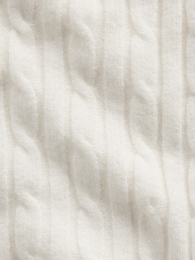 Cardigan court zippé CashSoft en maille torsadée