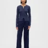 Cardigan de pyjama en maille gaufrée