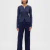 Cardigan de pyjama en maille gaufrée