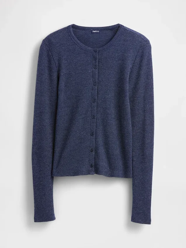 Cardigan de pyjama en maille gaufrée