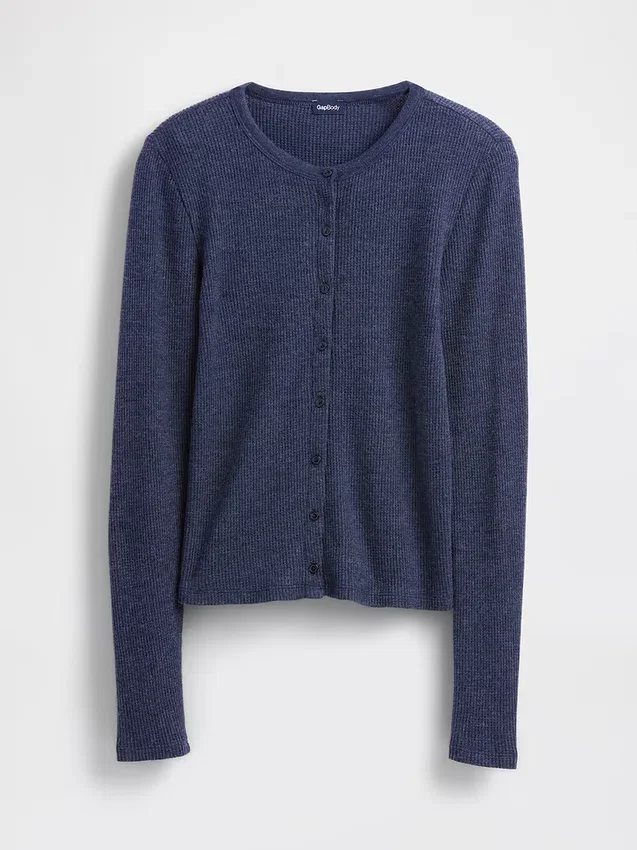 Cardigan de pyjama en maille gaufrée