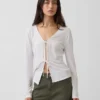 Cardigan à nouer sur le devant en mélange de lin