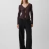 Cardigan à nouer sur le devant en mélange de lin