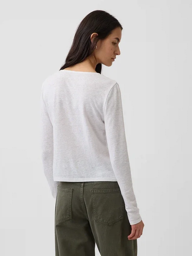 Cardigan à nouer sur le devant en mélange de lin