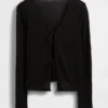 Cardigan à nouer sur le devant en mélange de lin