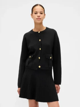 Cardigan à poches en mélange de coton