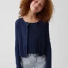 Cardigan pour enfant en coton à mailles pointelles