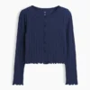 Cardigan pour enfant en coton à mailles pointelles