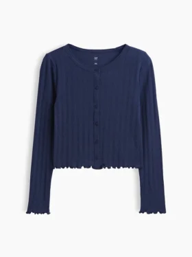 Cardigan pour enfant en coton à mailles pointelles