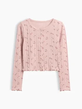 Cardigan pour enfant en coton à mailles pointelles
