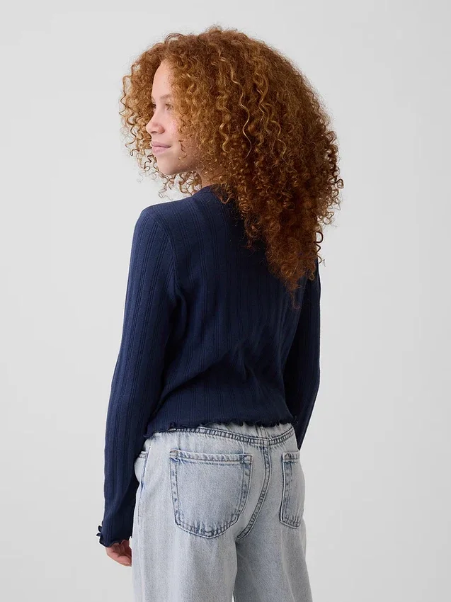 Cardigan pour enfant en coton à mailles pointelles