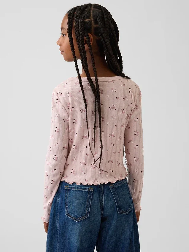 Cardigan pour enfant en coton à mailles pointelles