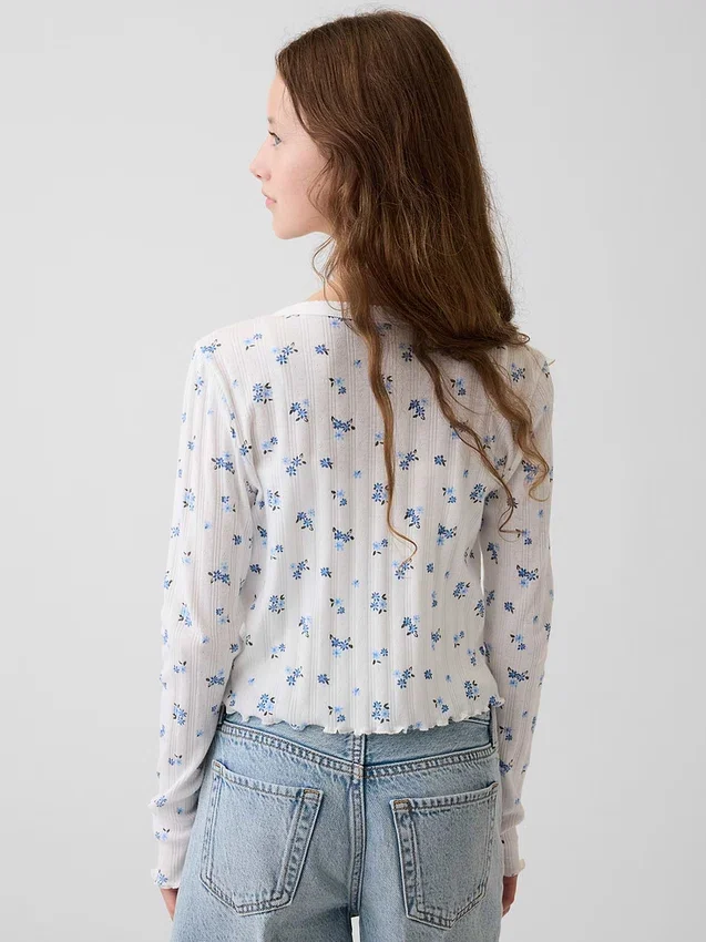 Cardigan pour enfant en coton à mailles pointelles