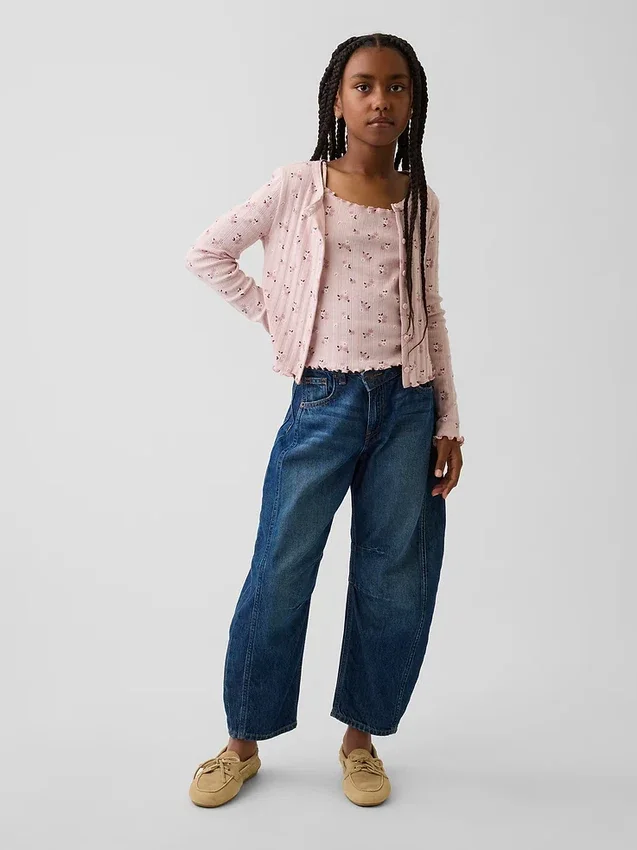 Cardigan pour enfant en coton à mailles pointelles