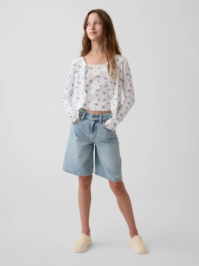 Cardigan pour enfant en coton à mailles pointelles