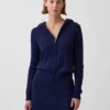 Cardigan zippé 100 % coton à mailles torsadées