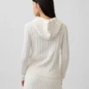 Cardigan zippé 100 % coton à mailles torsadées