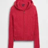 Cardigan zippé 100 % coton à mailles torsadées