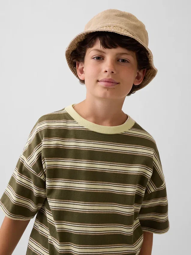 Casquette de pêcheur en denim surteint pour enfants
