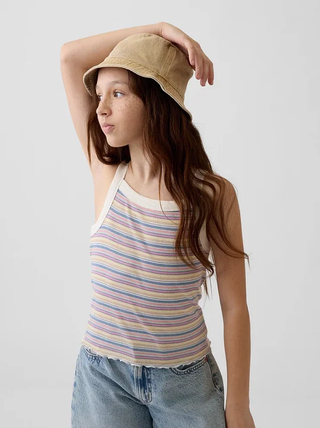 Casquette de pêcheur en denim surteint pour enfants