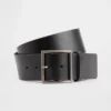 Ceinture en cuir à boucle carrée