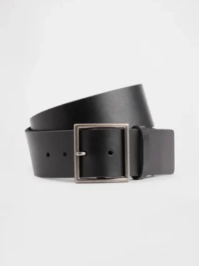 Ceinture en cuir à boucle carrée