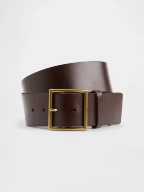 Ceinture en cuir à boucle carrée