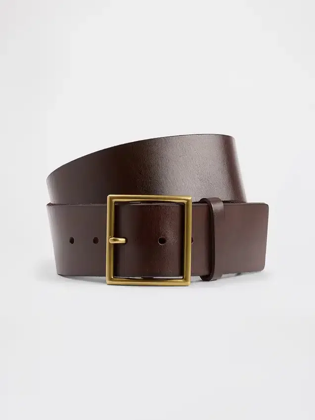 Ceinture en cuir à boucle carrée